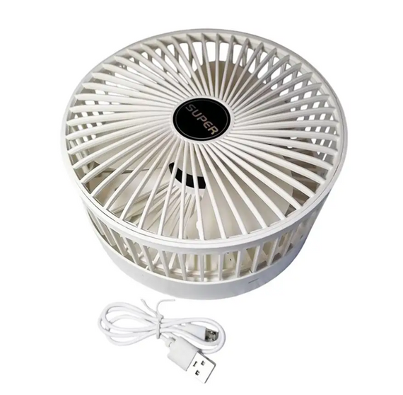 Мінівентилятор складаний 10041 з USB-зарядкою, білий | Зображення 1