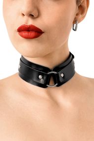 БДСМ-нашийник із кільцем Art of Sex Martina Collar with ring Чорний One Size
