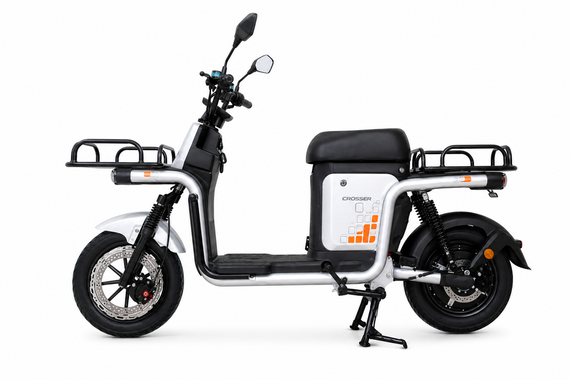 Електроскутер Crosser SUPER MAX 1200W 60 V 30 Ah LiFePO4, до 60 км/год, запас ходу до 90 км, потужний електровелосипед Сірий | Зображення 3