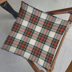 Подушка на стул Клітинка зелено-червона 40x40x4 см (PZ_25NG004)