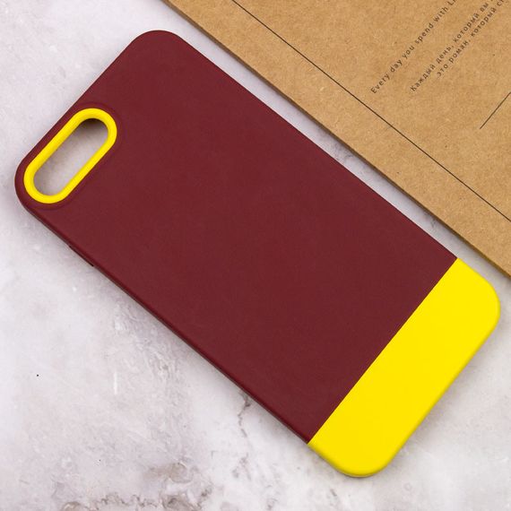 Чохол TPU+PC Bichromatic для Apple iPhone 7 plus / 8 plus (5.5") Brown burgundy / Yellow | Зображення 3