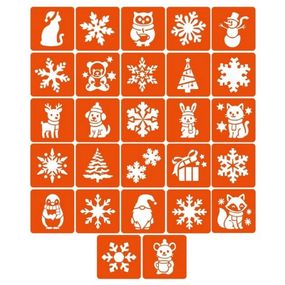Набір трафаретів для біо-тату "Зима" zima_5x5_27_1, 5х5 см