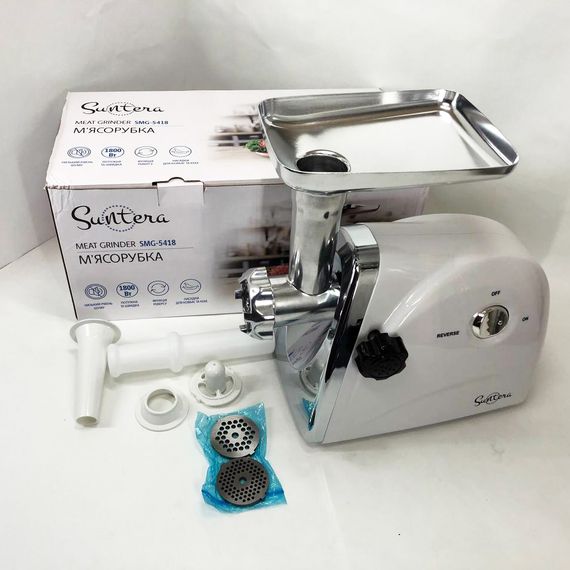 М'ясорубка Suntera SMG-5418W, електром'ясорубка для дому, м'ясорубка з металевим редуктором | Зображення 1