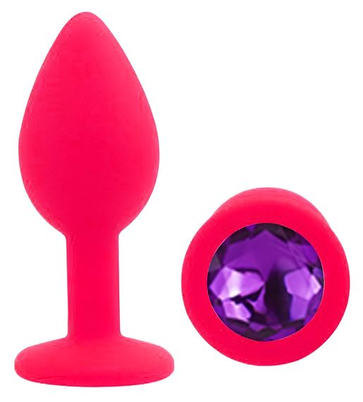 Силіконова анальна пробка EGZO - Silicone Pink Round Plug Purple, size S Sex Aura | Зображення 1