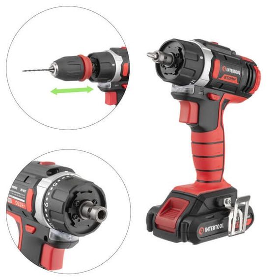 Дриль-шурупокрут акумуляторний Li-Ion 25 Нм INTERTOOL WT-0317 | Зображення 1