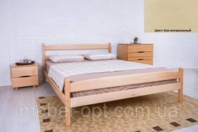 Кровать двуспальная деревянная Ликерия с изножьем 180х200, цвет бук натуральный