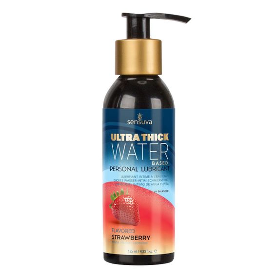 Густа змазка на водній основі Sensuva UltraThick Water-Based Strawberry (125 мл) без парабенів