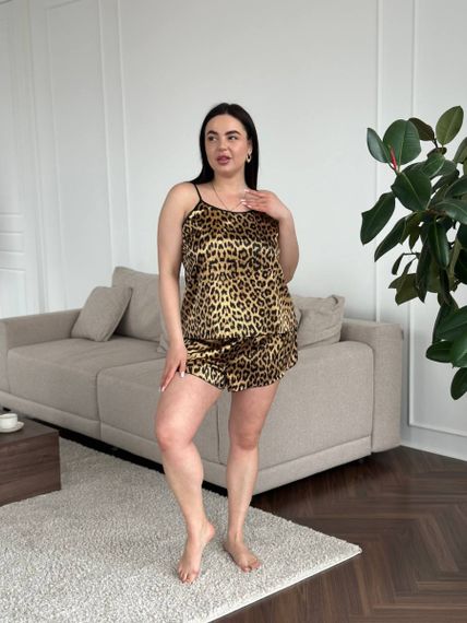 Леопардова піжама  PLUS SIZE з шортами | Зображення 1