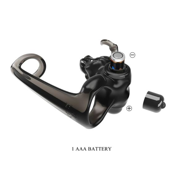 Ерекційне віброкільце Pretty Love Bull Warior з кліторальною стимуляцією, чорне Sex Aura | Зображення 4