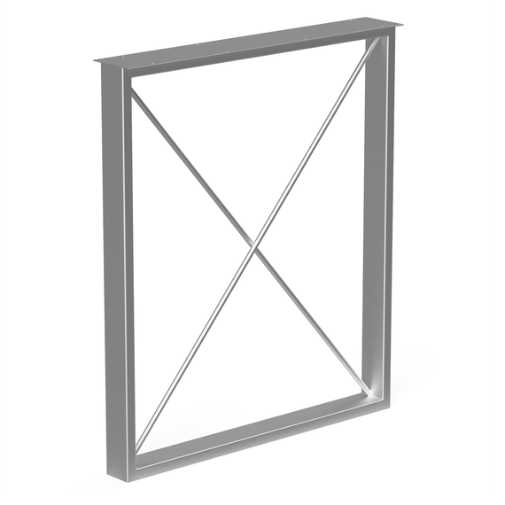 Опора для столу з металу 600×100mm, H=730mm (профільна труба: 60x20mm) Сірий