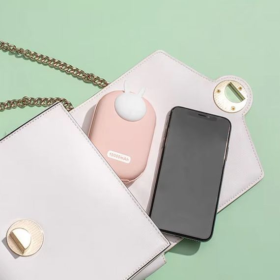Портативний ЗП Power Bank GXZ-N705 2in1 з обігрівачем для рук 10000 mAh Pink / Rabbit | Зображення 4