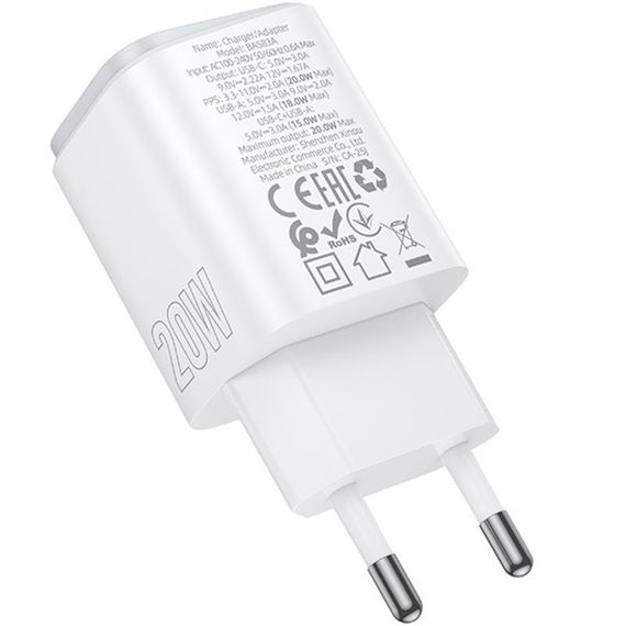 МЗП Borofone BAS83A Star PD20W+QC3.0 (1USB-A/1C) White | Зображення 2