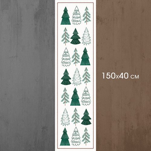 Доріжка на стіл Зелені ялинки 150x40 см (DR__23NG008) | Зображення 1