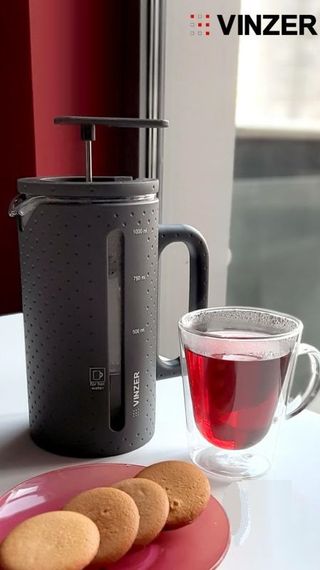 Френч-прес 1 л Vinzer 50365 скляний заварник для чаю та кави | Зображення 2