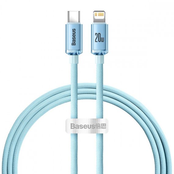 Кабель Baseus Crystal Shine Series Type-C to Lightning 20W (1.2m) sky blue