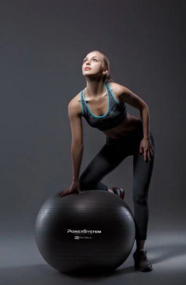 М'яч для фітнесу (фітбол) Power System PS-4013 Ø75 cm PRO Gymball Black (4013BK-0) | Зображення 5