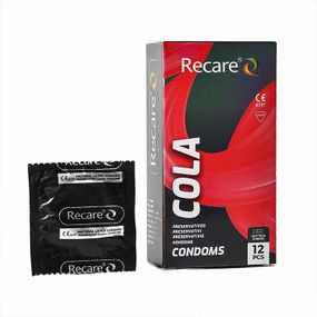 Презервативи Holographic Recare Cola Dotted&Ribbed Condoms 12шт, з пухирцями і ребрами, аромат: Кола
