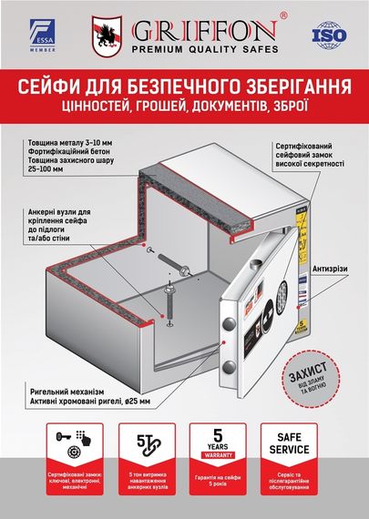 Сейф взломостойкий Griffon H.28.C | Зображення 6