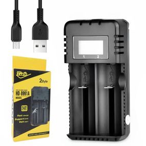 Універсальний зарядний пристрій на 2 акумулятора 18650 Li-lon, НD-8991А / Зарядка для батарейок з дисплеєм
