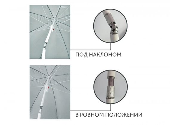Пляжна парасолька з нахилом 2 м Парасолька торгова 2 метри з нахилом | Зображення 6