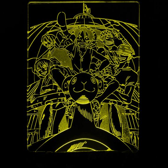 Акриловый светильник-ночник Манки Д. Луффи 2 (Monkey D. Luffy) желтый tty-n000922