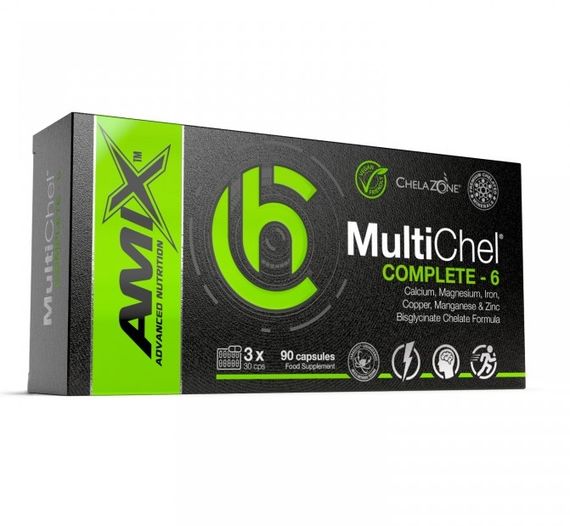 Мультиминералы для спорта Amix Nutrition ChelaZone MultiChel Complete 6 Bisglycinate Chelate 90 Veg Caps