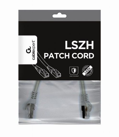 Патч корд Cablexpert PP6A-LSZHCU-1M, S/STP, литий, 50u" штекер із фіксатором, 1.0 м, сірий | Зображення 3