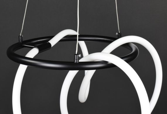 Люстра світлодіодна підвісна LED світильник для квартири на стелю лед 27747 Чорний 45-150х70х70 см. | Зображення 7