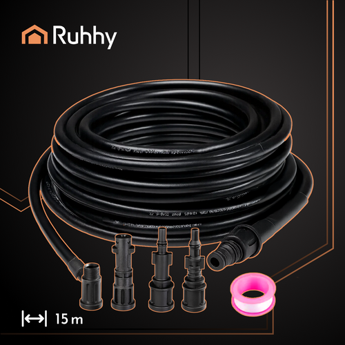 Шланг для чистки труб с адаптером 15м Ruhhy 26132 | Зображення 2