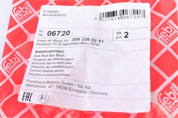 Втулка стабілізатора заднього Mercedes Benz LK -74 d=34mm  06720 | Зображення 3