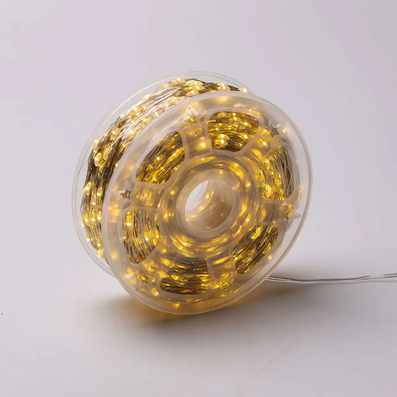 Гірлянда роса на пульті 200 метрів на 2000 світлодіодів крапля білий провід жовтий | Зображення 8