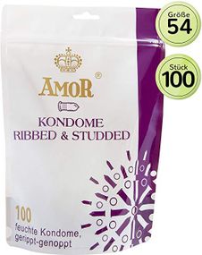Презервативи - Amor Ribbed & Studded, 100 шт. sexstyle