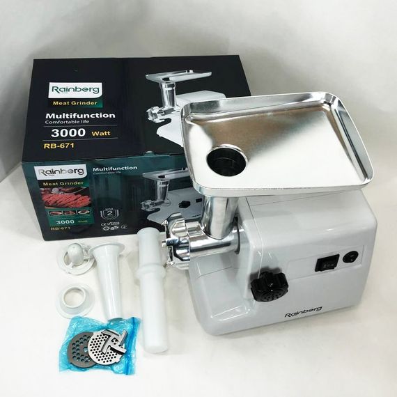 Электрическая мясорубка многофункциональная 2 скорости Rainberg RB-671 NE-148 2200Вт, Электромясорубка | Зображення 5