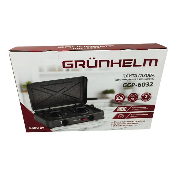 Плита газовая Grunhelm GGP-6032 4400 Вт черная | Зображення 1