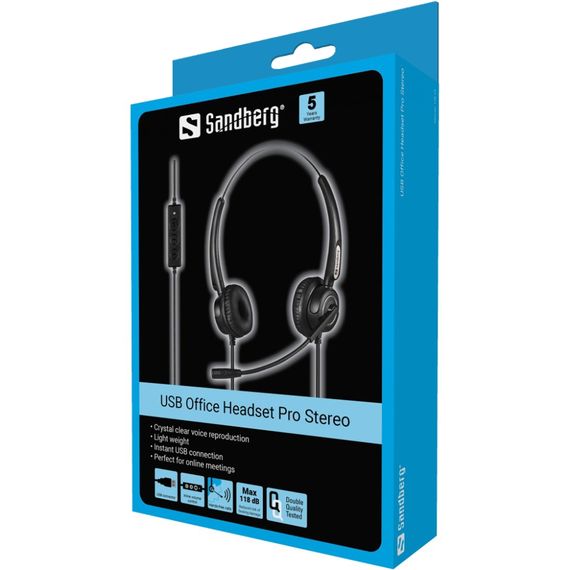Гарнітура Sandberg Office Headset Pro Stereo ,USB, Black