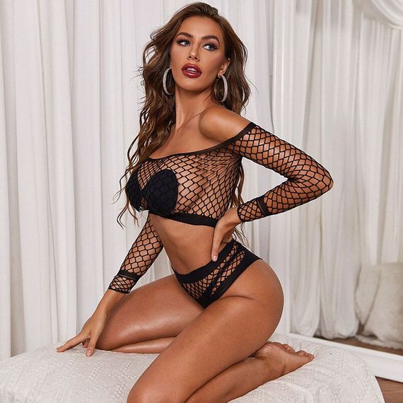 Еротичний комплект Babydoll 44 Чорний 9046-2 | Зображення 8