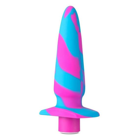 Анальный виброплаг Avant Vibrotize Fuchsia розово-голубой, 12.7 х 3.1 см Sex Aura