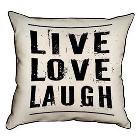 Подушка з мішковини Live love laugh 45x45 см (45PHB_14M026)