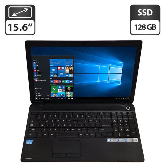 Ноутбук Toshiba Satellite C55 / 15.6" (1366x768) TN / Intel Core i3-3110M (2 (4) ядра по 2.4 GHz) / 8 GB DDR3 / 128 GB SSD / Intel HD Graphics 4000 / WebCam / DVD-ROM б/у