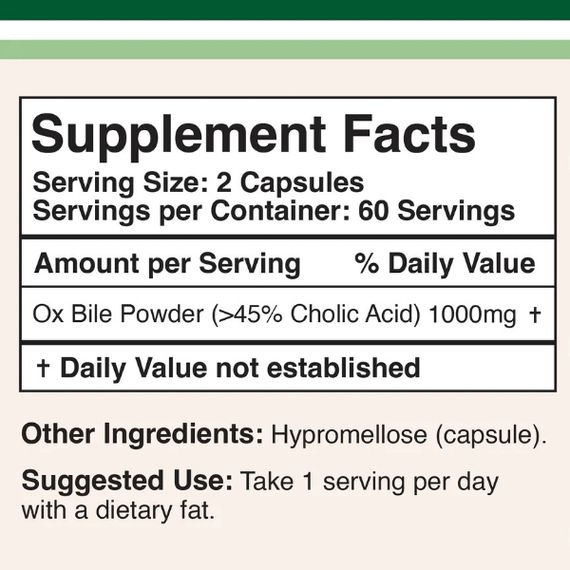 Комплекс для профилактики работы печени Double Wood Ox Bile Acid Salts 1000 mg 120 Caps | Зображення 1
