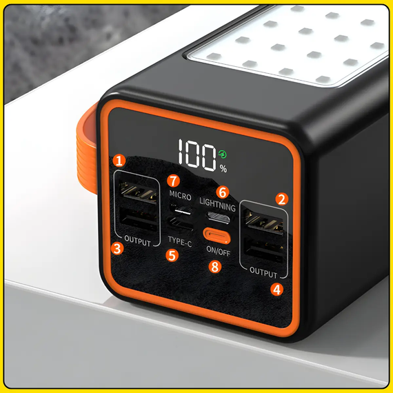 Повербанк 100000 mAh с LED-фонариком и быстрой зарядкой Hoco JA88A 22.5W | Зображення 3