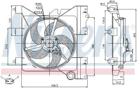 Вентилятор радіатора Peugeot Partner 1996-, CITROENBERLINGO 1996-, CITROEN XSARA PICASSO 1999- | Зображення 1