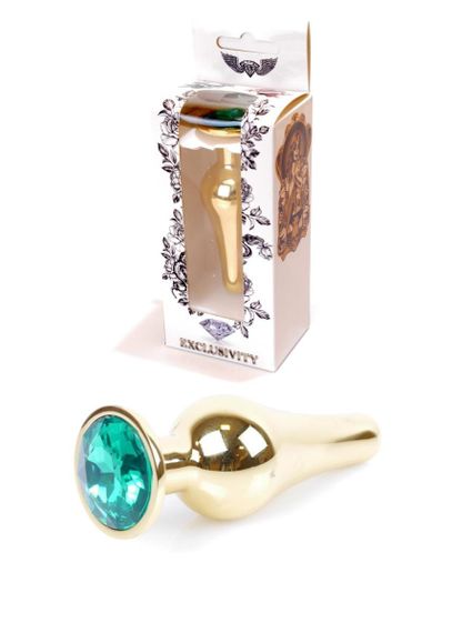 Анальная пробка - Jewellery Gold Long Plug Green sexstyle