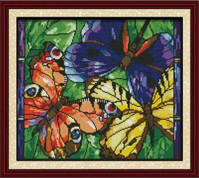 Набір для вишивання за нанесеною на канву схемою "Birds and apples". AIDA 14CT printed 47*37 см