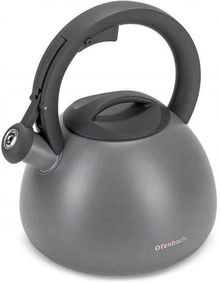 Чайник Ofenbach Silver 2.7л нержавіюча сталь, зі свистком, сірий матовий
