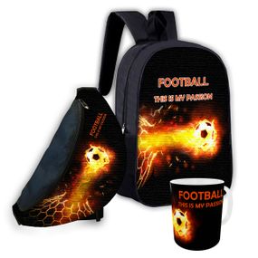 Набор детский Футбол рюкзак 36х27см сумка-бананка,кружка с принтом для мальчика (01602)