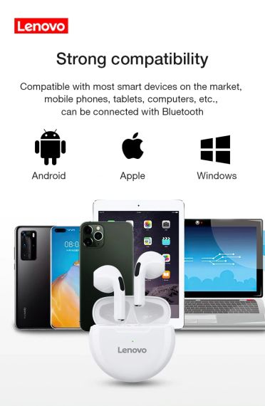 Бездротові навушники Lenovo Original HT38 Bluetooth 5.0 TWS Earphone | Зображення 8
