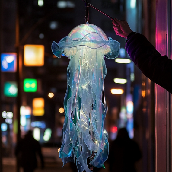 Декоративний світильник Esonstyle «Медуза» Jellyfish lamp AND HA-113 — стильний підвісний ліхтар з імітацією світіння медузи | Зображення 6