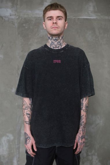 Виварена Оверсайз Футболка Without Washed З Принтом Pink 1702 Black