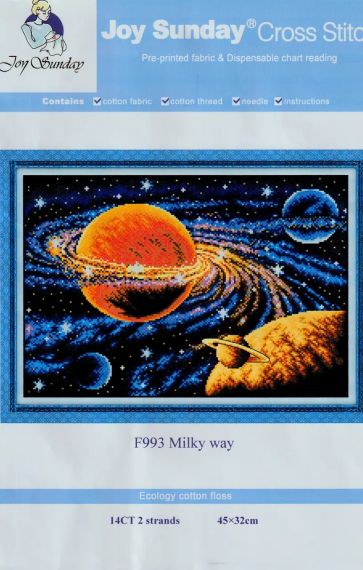 Набор для вышивания по нанесённой на канву схеме "Milky way". AIDA 14CT printed 45*32 см | Зображення 1